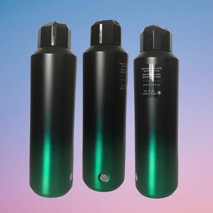 💎🎄NEW-Starbucks Green Black Gradient Jeweled Lid Stainless Water Bottle 20oz